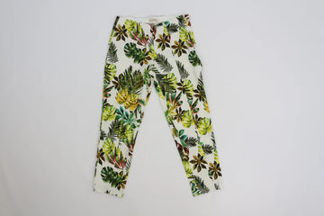 Vibrant Palm Leaf Print Stretch Pants | Sizes S–XL | Brand New