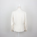 H&M Off-White Single-Button Notch Lapel Tailored Linen-Blend Blazer – Size 10-3