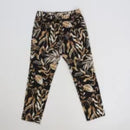 Black pants with beige leaf-1