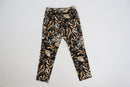 Black pants with beige leaf-2