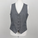 Steel Grey Five-Button V-Neck Tailored Suit Waistcoat with Welt Pockets – Size 32-3