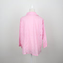 Rene Taylor Baby Pink Tonal Aztec Geometric Print Linen Relaxed Button-Down Shirt – Size 46-2