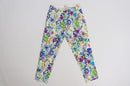 Watercolor bright floral print stretchy pants-1