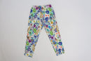 Watercolor bright floral print stretchy pants-3