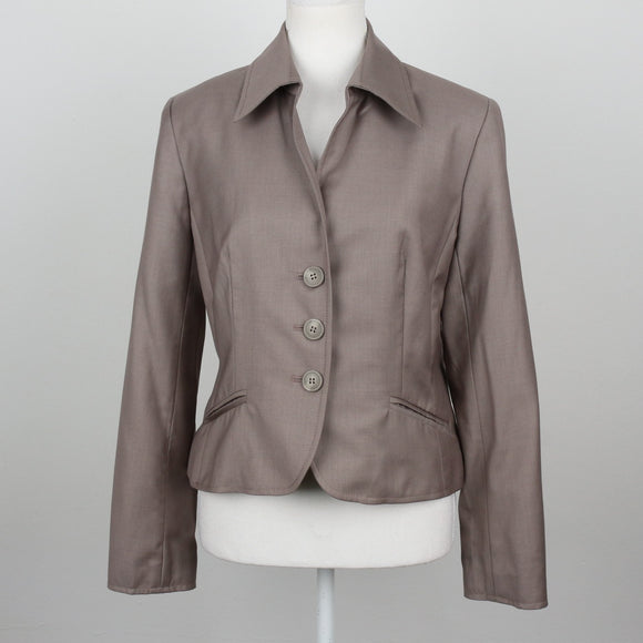 Next Tailored Khaki Cropped Blazer | Size 14