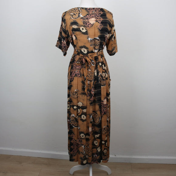 Vintage Paisley Maxi Dress | Size 12