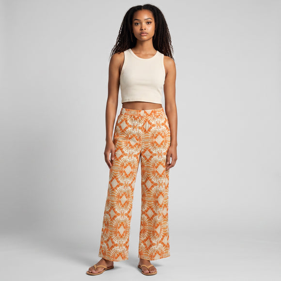 Orange Tie-Dye Wide-Leg Pants | Sizes L & XXL | Brand New