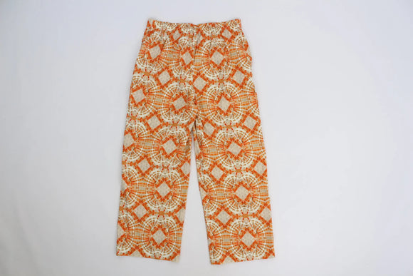 Orange tie-dye wide leg pants