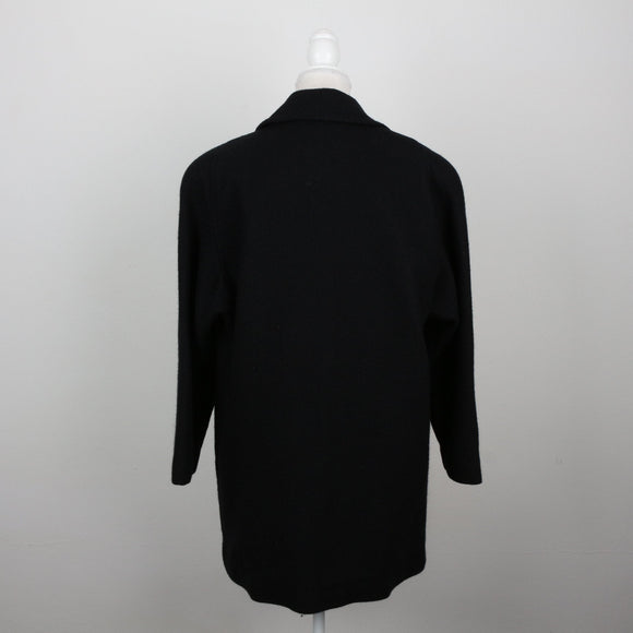 Alveco Vintage Black 70% Wool Coat | Size 8