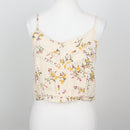 Cream Floral Crop Top | Size M-1