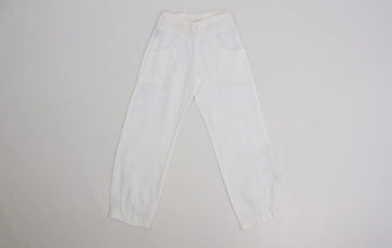 White 100% Linen Cuffed-Leg Pants | Sizes XS, S & XXL | Brand New