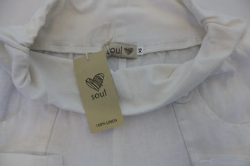 White 100% Linen Cuffed-Leg Pants | Sizes XS, S & XXL | Brand New - 0