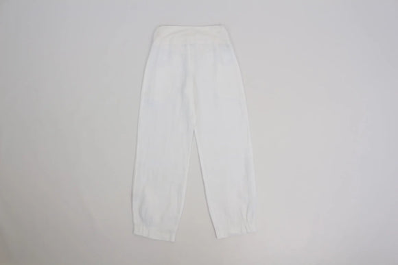 White cuffed leg 100% linen pants