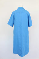 Light blue linen dress - large buttons-3