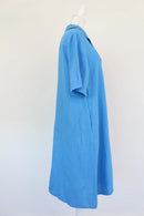 Light blue linen dress - large buttons-4