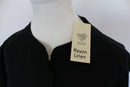 Black rayon linen bomber jacket-2