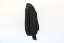 Black rayon linen bomber jacket-5
