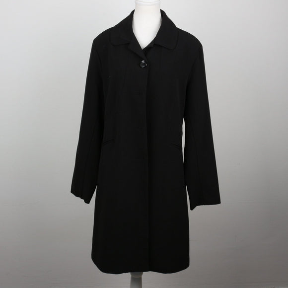 Legend Black Mid-Length Coat | Size 12