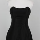 Black Strapless Lace-Up Evening Gown | Size 32-2