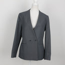 Grey Double-Breasted Single-Button Blazer | Size 34-1