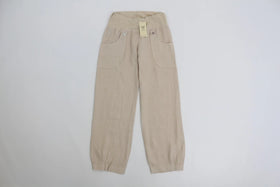 Cream cuffed leg 100% linen pants