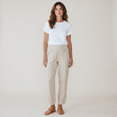 Cream 100% Linen Cuffed-Leg Pants | Sizes XS, S & XXL | Brand New-1