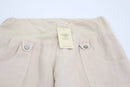 Cream cuffed leg 100% linen pants-2