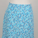 Blue Leaf Print Flare Skirt | Size 34-2