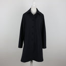 Navy Blue Soft-Touch Mid-Length Button Coat | Size 34-1