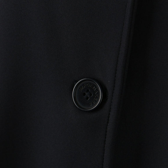 Navy Blue Soft-Touch Mid-Length Button Coat | Size 34