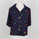 Navy Graphic Cropped Shirt | Size 32-1