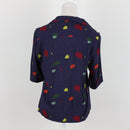 Navy Graphic Cropped Shirt | Size 32-3
