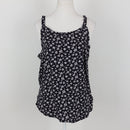 Navy Blue & White Strappy Blouse | Size S-4