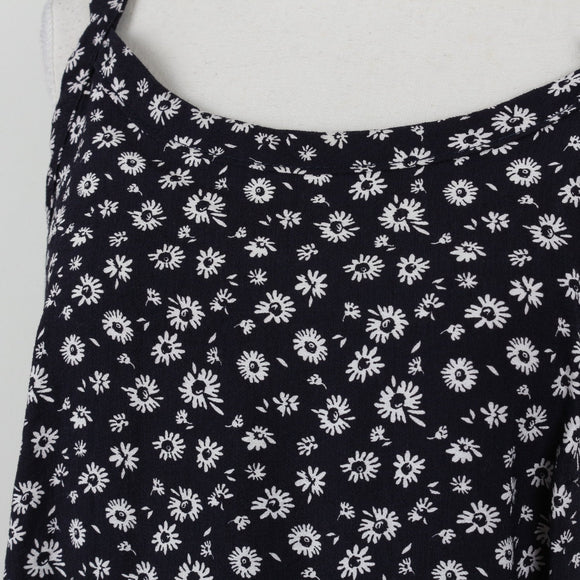 Navy Blue & White Strappy Blouse | Size S