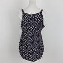 Navy Blue & White Strappy Blouse | Size S-1