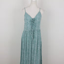 Green and white floral strappy midi dress - 10-5