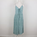 Green and white floral strappy midi dress - 10-1