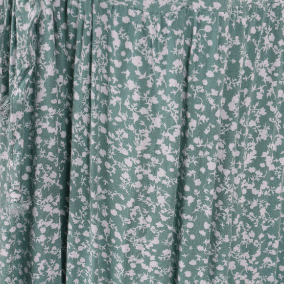 Green and white floral strappy midi dress - 10