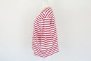 Red stripe v-neck t-shirt - L-3
