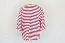 Red stripe v-neck t-shirt - L-4