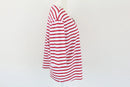 Red stripe v-neck t-shirt - L-5