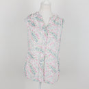 Old Khaki White Patterned Blouse | Size 8-1