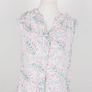 Old Khaki White Patterned Blouse | Size 8-2