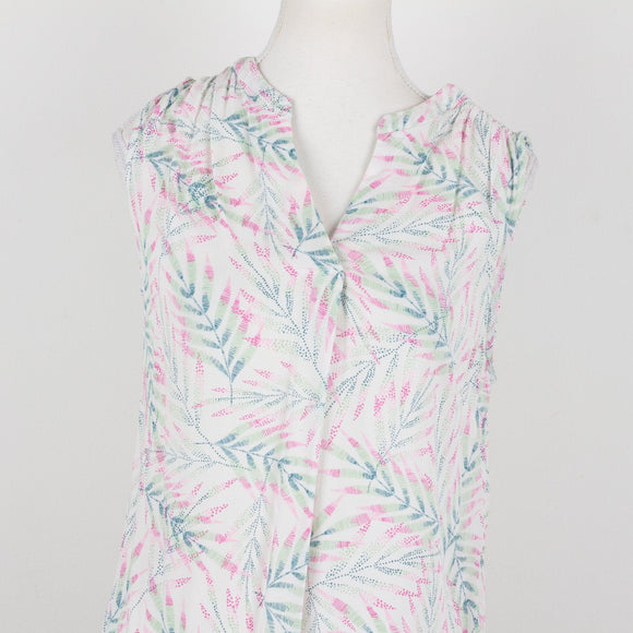 Old Khaki White Patterned Blouse | Size 8