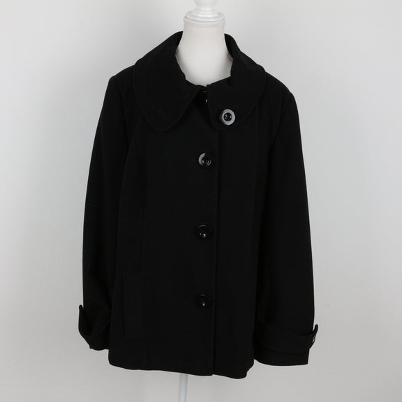 Debenhams Collection Black Cropped Coat | Size 20