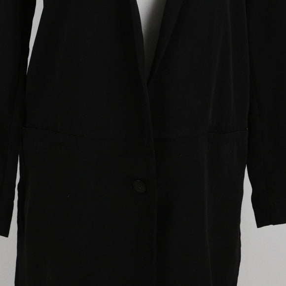 H&M Black Lightweight Long Blazer Jacket | Size 32