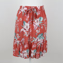 Orange Floral Skirt | Size S-1