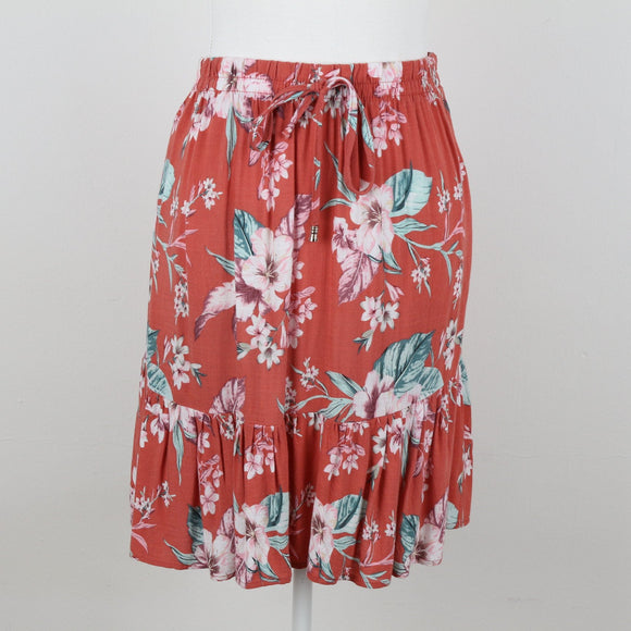 Orange Floral Skirt | Size S