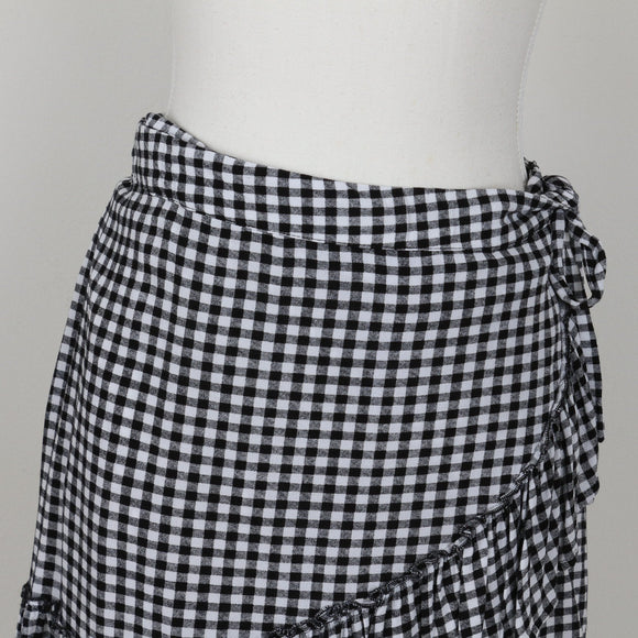 Cotton On Black Gingham Mini Skirt | Size L