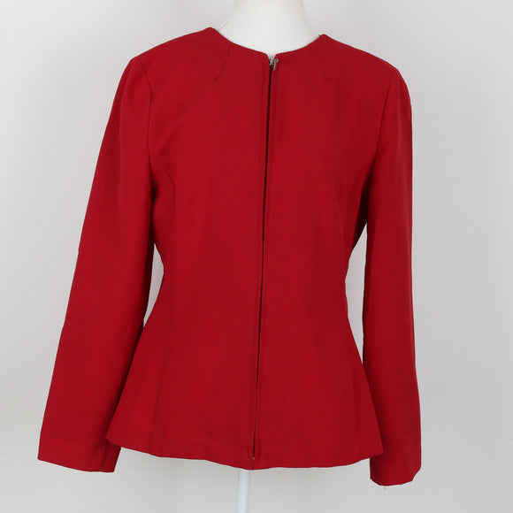 Vintage Red Zip-Up Blazer | Size M